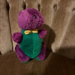 Vintage Barney The Dinosaur Plush Toy - 6" Purple & Green-stuffed animal toy